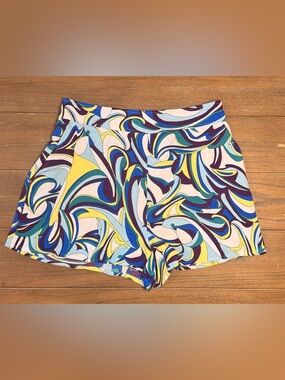 Express Multicolor Retro Swirl Athletic Shorts #89